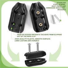 12 Pcs Reusable Rope Clamps, 1/2 Inch Plastic Chain Connector, Suitable for 9-10 mm Nylon or Braided Ropes