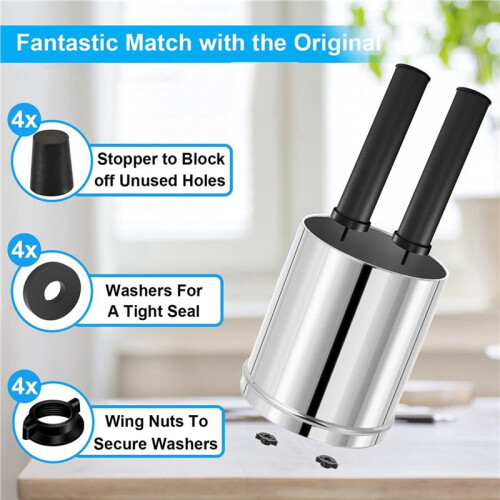 Replacement Kit for Berkey Water Filter System Elements - 8 Wing Nuts, 8 Washers & 8 Silicone Blocking Plugs 2