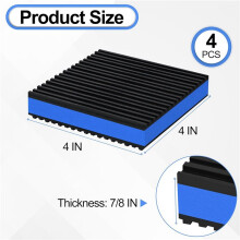 8Pcs Anti Vibration Pads 4x4x7/8Inch Sound Isolation Ribbed Rubber Mats with EVA Center, Vibration Isolation Pads