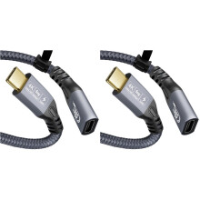 2X USB Extension Cable 4K Type-C Male to Female Extension Ultra HD 20Gbps 240W Data Quick HD Transmission 0.25m