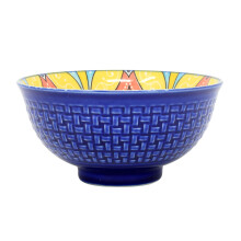 Dessert Bowl Stoneware Blue Mandala 12cm Snacks Fruits Pudding Bowl Decorative