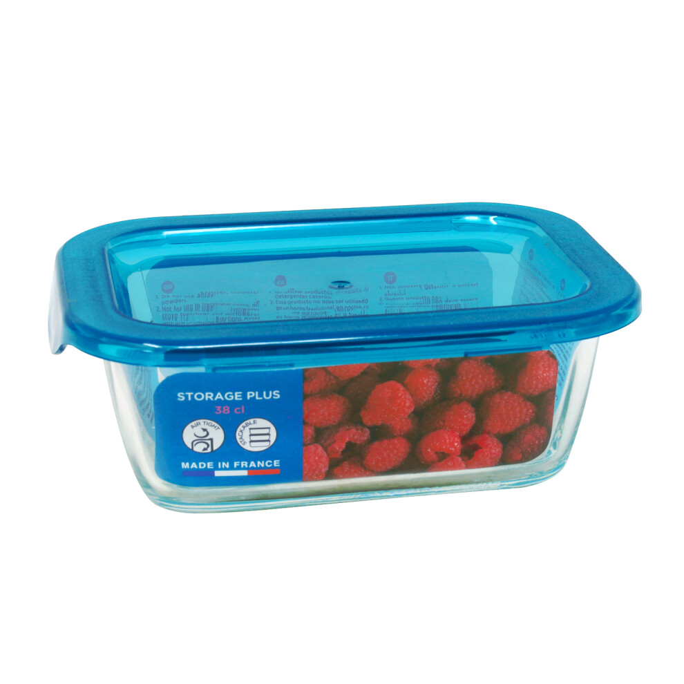Luminarc Food Container Glass With Lid Storage Plus Airtight Lunch Box Meal 38Cl