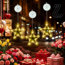 Lámparas LED para Ventanas Estrellas Set de 3 Piezas Con Temporizador Para Interiores — decoracion luminosa hogar