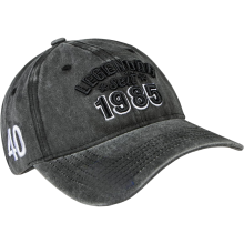Casquette à Visière Baseball vintage Brodée Réglable 56-66 cm Gris — accessoire streetwear, couvre chef unisexe