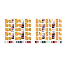 XT30 30 Pairs Male Female Battery Connectors XT30U Male Female Connectors Round Plug Female with Heat Shrink Tube