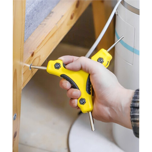 Foldable Triangular Inner Hexagon Wrench Set 9 in 1 Combination Universal Wrench 1.5/2/2.5/3/4/4.5/5/5.5/6mm Wrench Tool 2