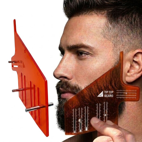 TipTop Straight Beard Stencil with Alignment Pins