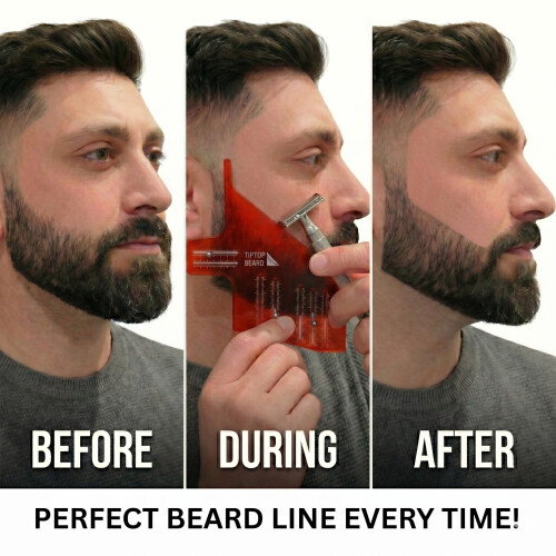 TipTop Straight Beard Stencil with Alignment Pins 1