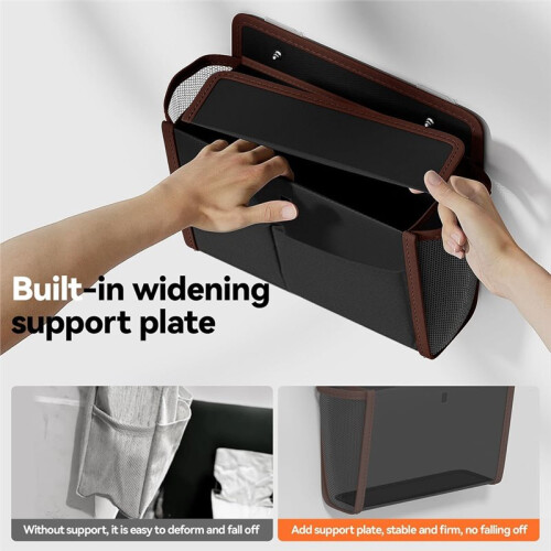 Black Storage Bag Wall-Mounted Multi-Compartment Door Organizer Side Pockets Large Capacity Mesh Pocket Organizer