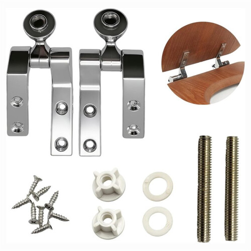 Universal Toilet  Hinges Replacement Kit - Chrome-Plated Metal for Easy Installation and Effective Performance 2