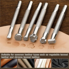 6 Pezzi di Strumenti per Timbrare La Pelle, Kit per Timbrare La Pelle, Set di Punzoni per Timbri di Forma Speciale, Timbro per Intaglio Artigianale In