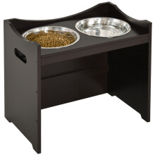 Korkeussäädettävä koiran ruokakuppi, tummanruskea