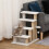 Vierstufige Haustiertreppe mit Kratzbaum, Weiß, 60 cm 2