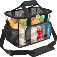 Clear Lunch Bag 20-Can with Adjustment Shouder Strap for Women/Men, Reusable Clear Lunch Box,for Work,Security Check