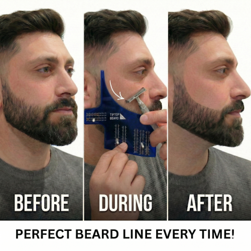 TipTop Curve Beard Stencil with Alignment Pins 1