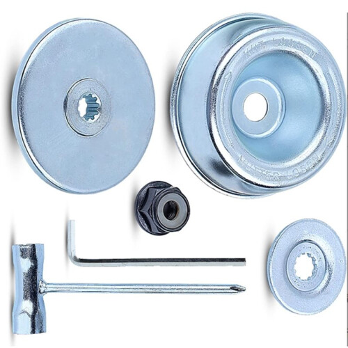 For  Lawnmower Accessories Upper and Lower Pressure Plates, Reverse Thread Nuts, Washers, and Protective Covers 1