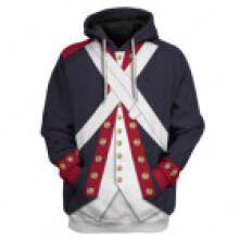 (Blue White,S)Historische Armee Uniformen 3D Muster Hoodie Cosplay Sweatershirt Herren Jacke Damen