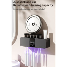 Uchwyt na Szczoteczkę do Zębów z Dyfuzorem Aromaterapeutycznym, Dezynfekcja UV, Ładowanie Przez USB, Wyświetlacz LED