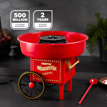GEEPAS 500W Candy Floss Maker Machine Party Birthday Celebration Treat Funfair Style Fast Homemade Sweets Easy Operation Compact Design 2 Yr Warranty