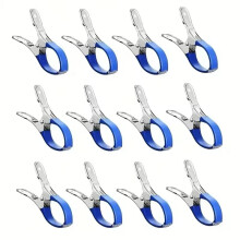 12pcs Stainless Steel Pool Cover Clips with Plastic Handle - for Ground Pool Safety Covers and Photography