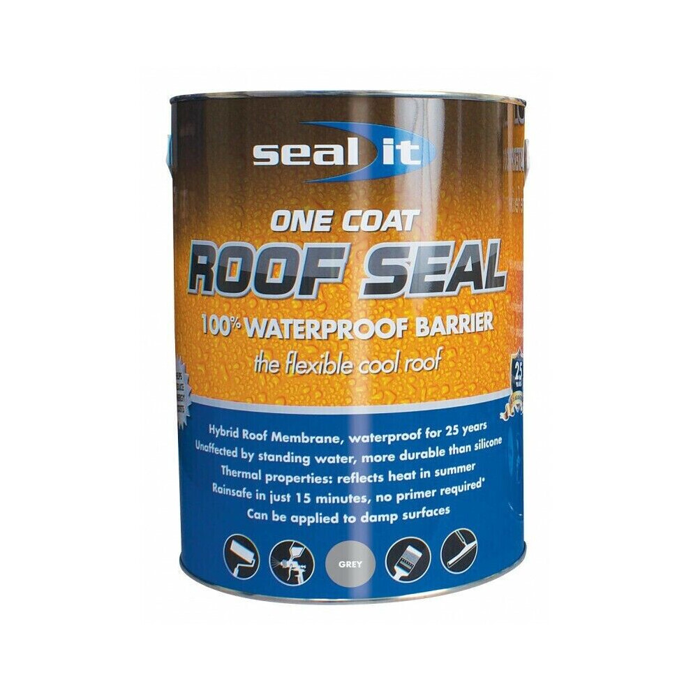 2.5L Seal It One Liquid Membrane Coat Roofing Waterproof Hybrid Roof Barrier 5061022239118