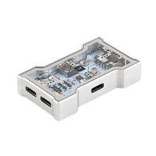 HM HUB-LITE Gaming Hub 8K Keyboard Dedicated Hub 1 to 3 with Power Supply Output 2 Type C 1 USBwith RGB Light