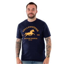 (Large) Yellowstone Short Sleeved T-Shirt (Mens Blue)