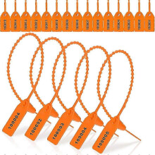(Orange) 1000 Pcs Plastic Tamper Seals Fire Extinguisher Tags Security Tags Seals Safety Numbered Zip Ties Labels