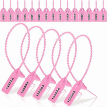 (Pink) 1000 Pcs Plastic Tamper Seals Fire Extinguisher Tags Security Tags Seals Safety Numbered Zip Ties Labels
