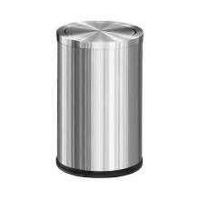 (9L Silver) Stainless Steel Garbage Can With 9l Capacity - Durable And Rust-proof-hy