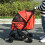 Poussette pliable Oxford rouge pour petits chiens et chats 2