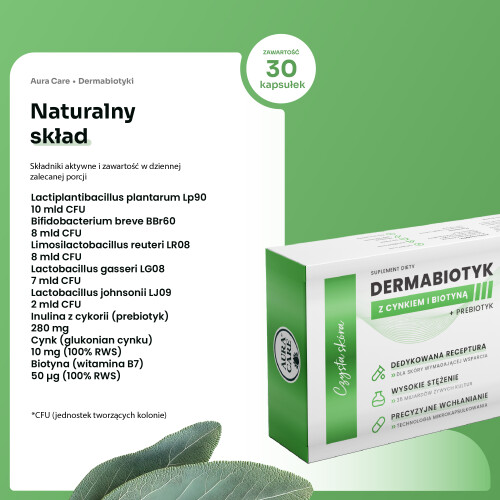 Aura Care Czysta Skóra Dermabiotyk 30 kapsułek 1