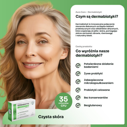 Aura Care Czysta Skóra Dermabiotyk 30 kapsułek 2