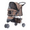 Poussette pliable marron café pour chiens et chats 1
