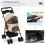 Poussette pliable Oxford Khaki pour petits animaux de compagnie 5