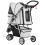 Poussette pliable grise pour chiens et chats 1