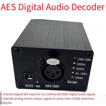 AES/EBU Digital to Analog Stereo Audio Decoder Supports Sampling Rates of 32-192K and LED Frequency Automatic Conversion
