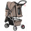 Poussette pliable marron café pour chiens et chats 8