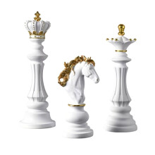 Chess Statue Decor Set Queen Knight Kingly Chess Piece Decor Sculpture Ornament for Home House Office Arrangement Gift B