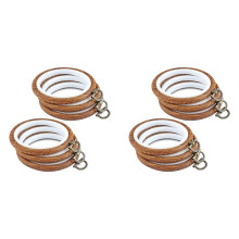 12-Teilige Stickrahmen 3,93 Zoll Runder Stickrahmen mit Metallring Imitierter Holz-Stickkreis-Stickrahmen
