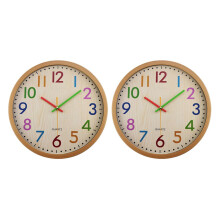 2X Orologio da Parete per Bambini Non Tacente Silenzioso,Orologio Decorativo Colorato A Batteria