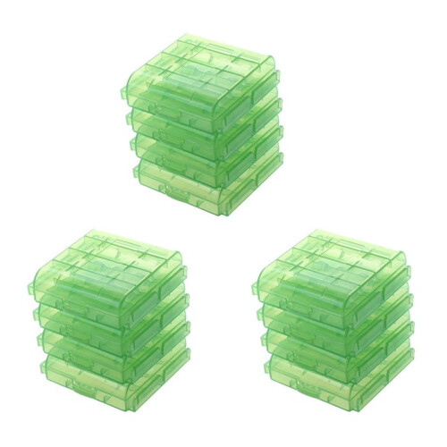 Pack of 12 PCS AA / AAA Battery Storage Hard Case Box-Green