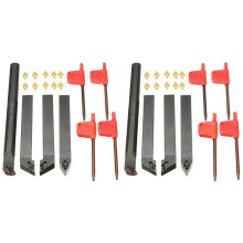 20Pcs Carbide Insert Blades + 8Pcs Lathe Turning Tool Holder Set + 8Pcs Wrench for Lathe Turning Tool Machine Tool Sets
