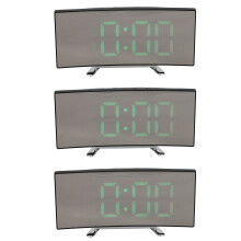 3X Digital Alarm Clock, 7 Inch Curved Dimmable LED Screen Digital Clock for Kids Bedroom, Large Number Clock, USB Port