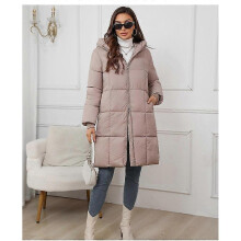 (XXXL, khaki) Women Long Slim Warm Hooded Winter Down Jacket Coat Outwear Wadded Parkas Cotton Padded