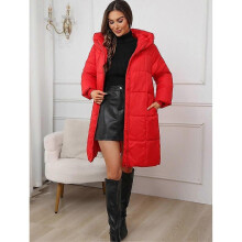 (XXL, red) Women Long Slim Warm Hooded Winter Down Jacket Coat Outwear Wadded Parkas Cotton Padded
