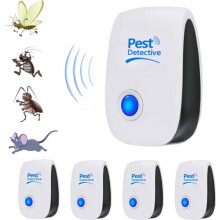 Système innovant de lutte antiparasitaire par ultrasons, répulsif sûr et efficace pour les espaces intérieurs, lot de 4