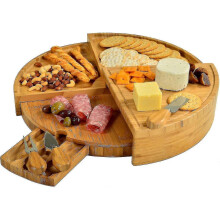 Patented Bamboo Cheese/charcuterie Board with Knife Set-stores As A Compact Wedge-opens To 18" Diameter-designed & Quality Checked In Usa xi