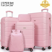 5 PCS Suitcase Set, 20+24+28+Backpack+Toiletry Bag