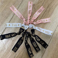 44PCS Team Bachelorette Wristbands Bracelet Hair Ties Bachelorette Party Wedding Bridal Shower Supplies A